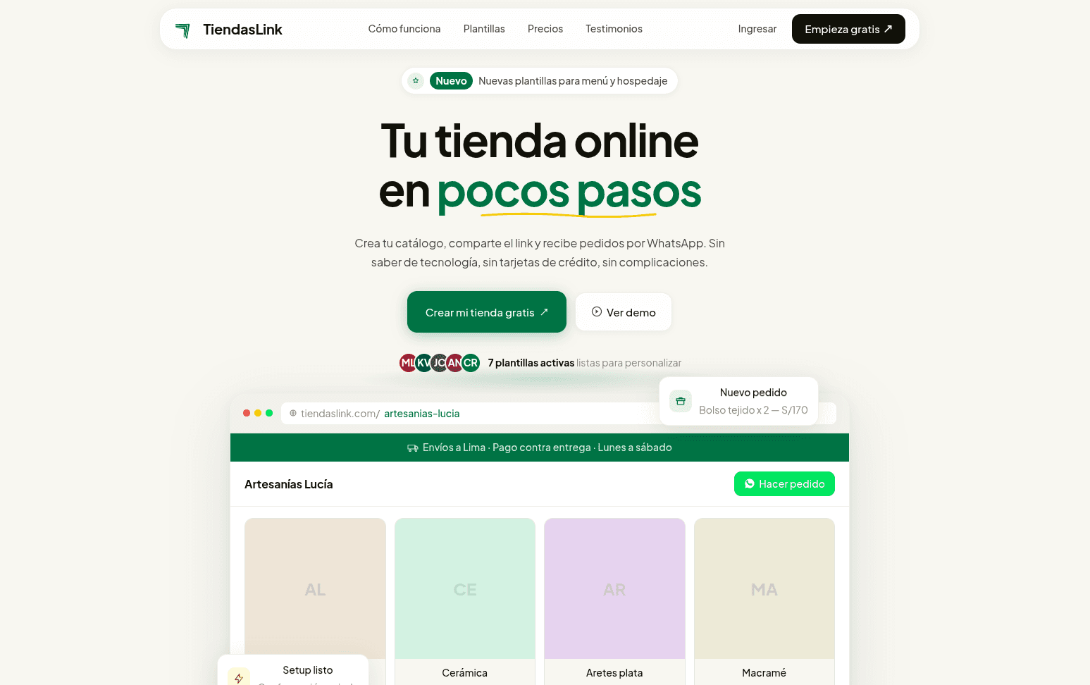 TiendasLink: SaaS Ecommerce para Emprendimientos y Pymes